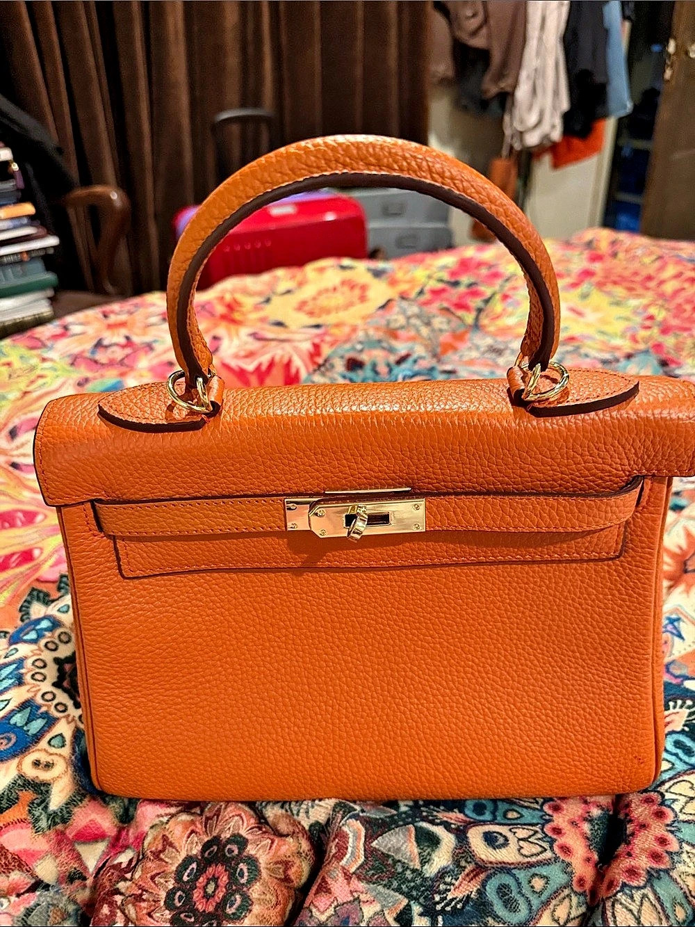 Structured Satchel in Orange
